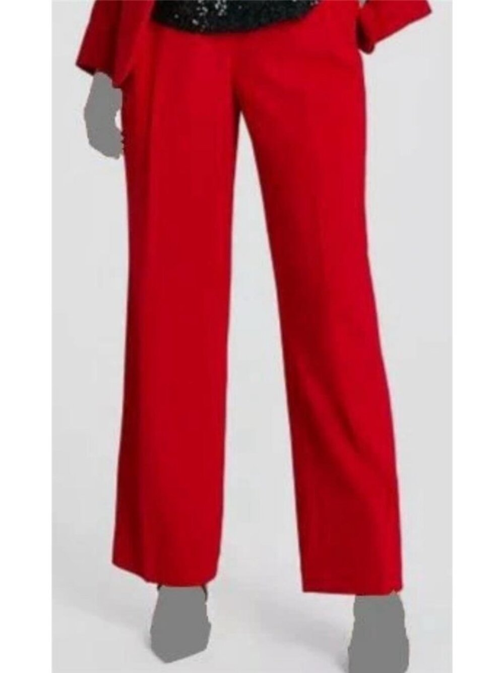 Bar III Women's Trouser Pants Red High-Rise Crepe Wide-Leg Size 4 New